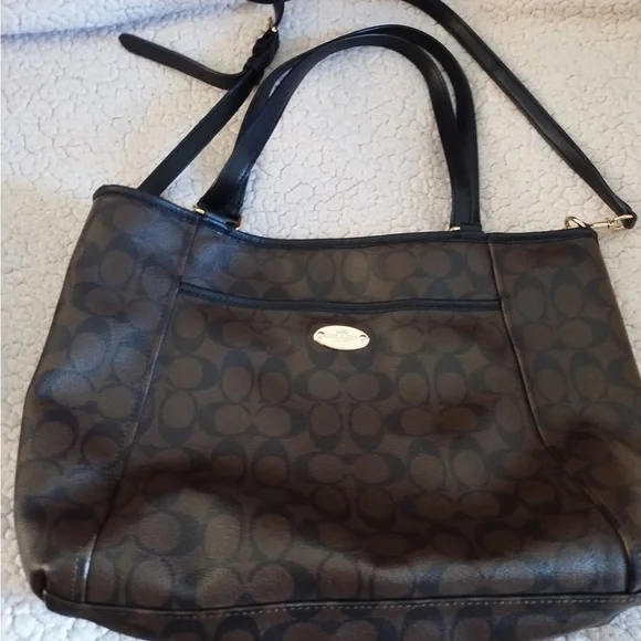 Coach Black and Brown Signature Tote - Picture 4 of 5